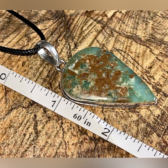 Yellow Green Chrysoprase Pendant 2 1/4” - Picture 7 of 12